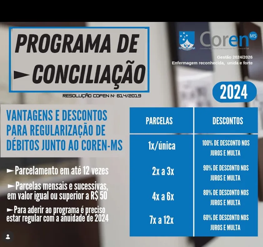 Conciliação do Coren-MS