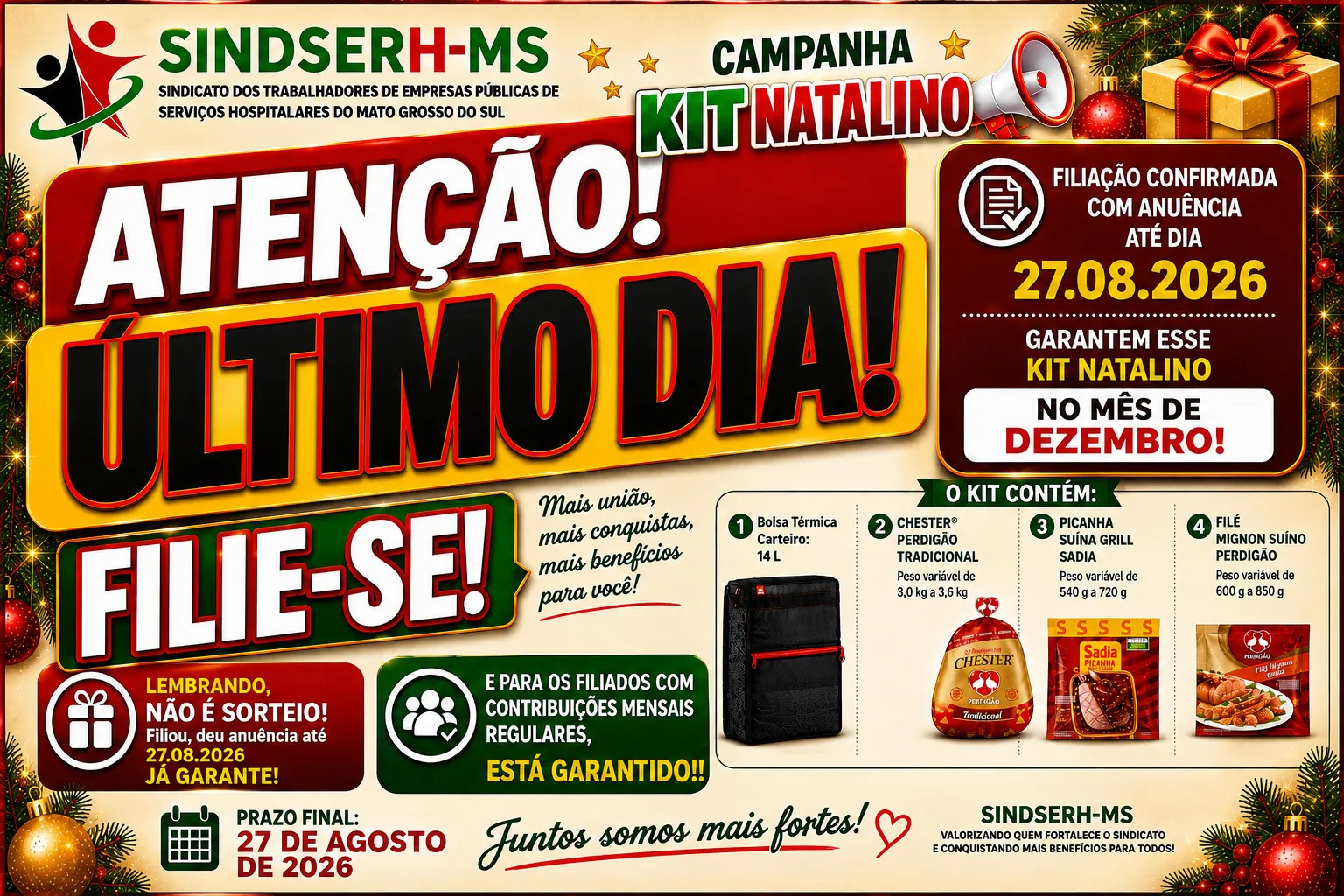 ATENÇÃO! É O ÚLTIMO DIA!