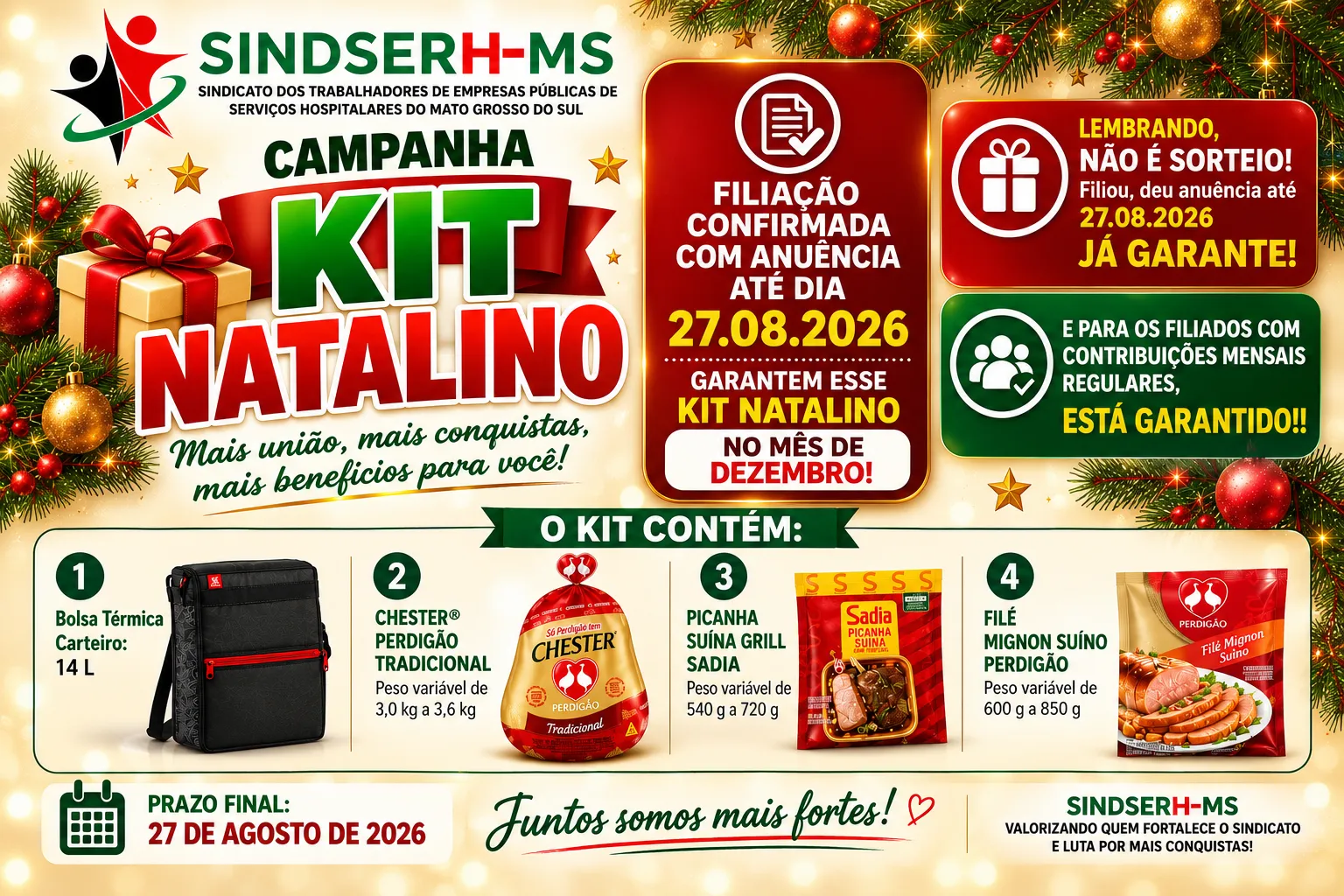 🎄 GARANTA SEU KIT NATALINO DO SINDSERH-MS! 🎁