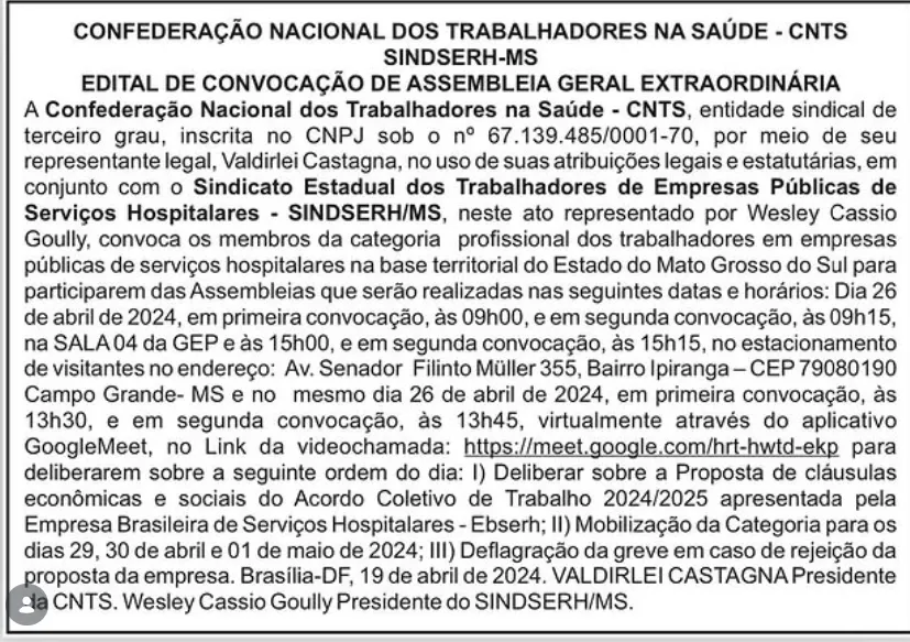 Assembleia Extraordinária