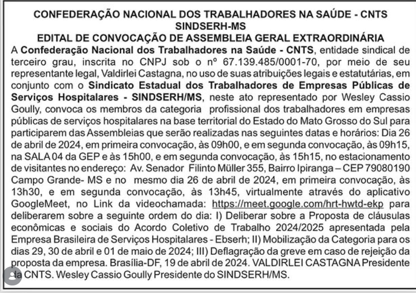 Assembleia Extraordinária